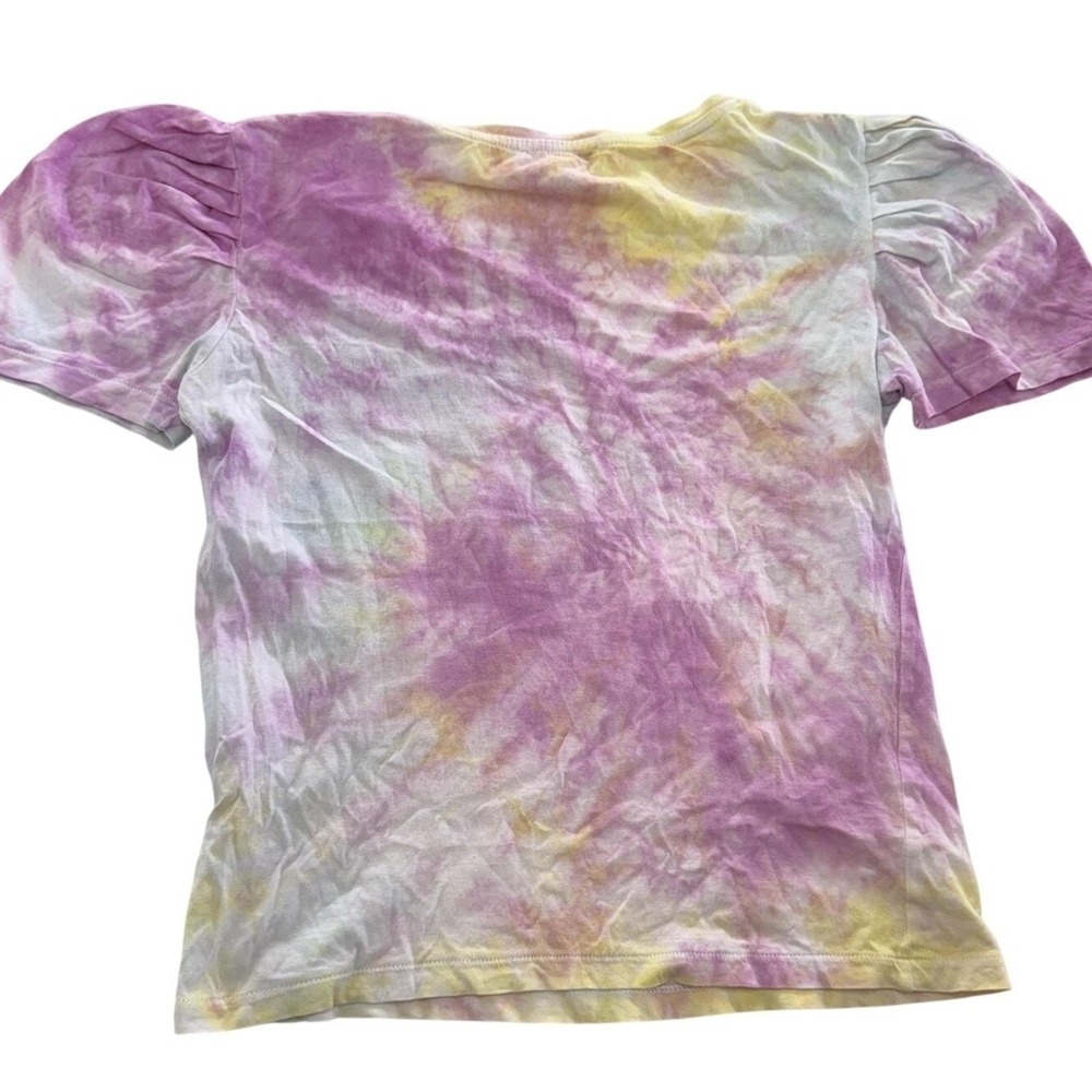 Zara Shirt Womens Medium Purple Tie Dye Puff Sleeve Boho Festival - Picture 3 of 8
